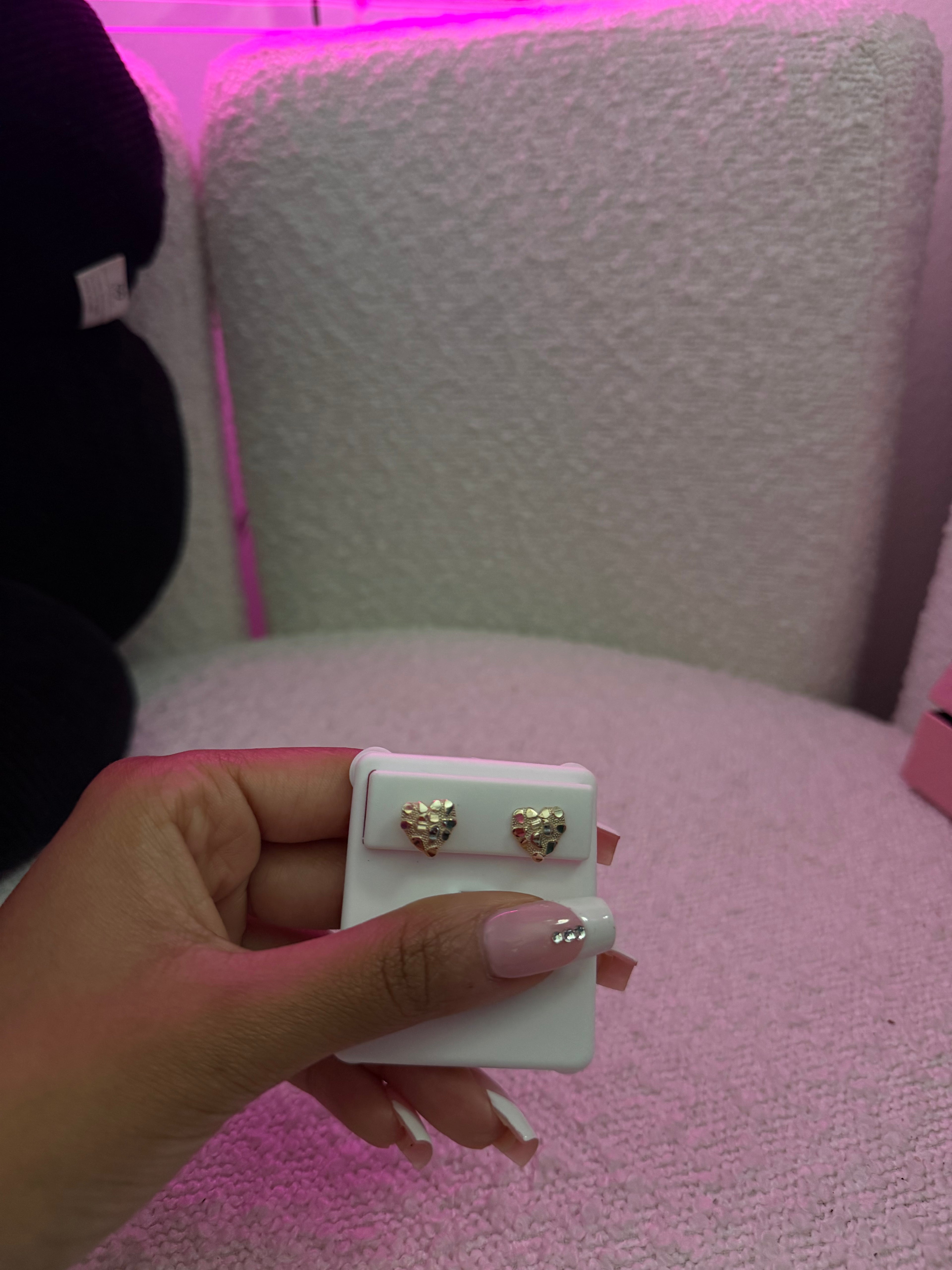 Nugget Heart Earrings